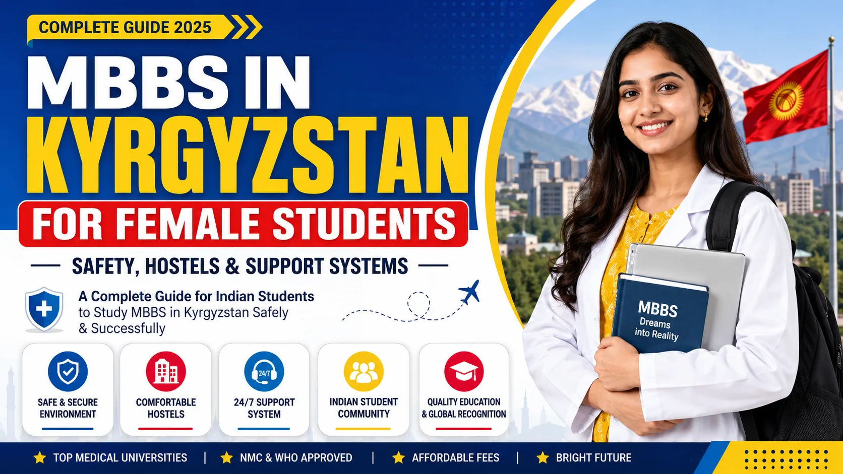 MBBS in Kyrgyzstan for Female Students: Safety, Hostels & Support Systems